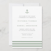 Invitation Ancre moderne Sage Green Mariage nautique (Devant)