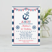 Invitation Ancre nautique 1er anniversaire (Debout devant)