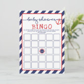 Invitation Ancre Nautique Baby shower de Bingo Jeu Ahoy Boy (Debout devant)