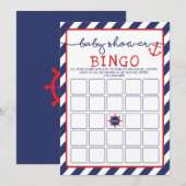 Invitation Ancre Nautique Baby shower de Bingo Jeu Ahoy Boy (Devant / Derrière)