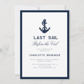 Invitation Ancre nautique Bachelorette Week-end Itinéraire (Devant)