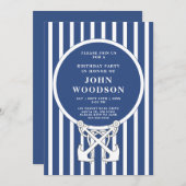 Invitation Ancre nautique Bleu de la Marine (Devant / Derrière)