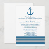 Invitation Ancre Nautique Blue Grey (Devant / Derrière)