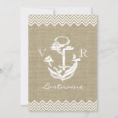 Invitation Ancre nautique Chevron Mariage (Dos)