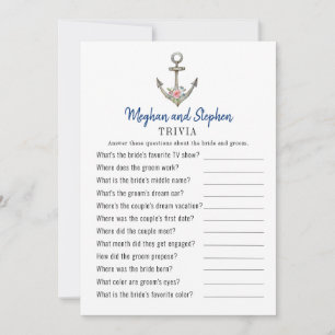 Invitation Ancre nautique Couple's Shower Trivia jeux