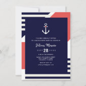 Invitation Ancre nautique de la bande moderne Bachelorette Pa (Devant)