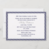 Invitation Ancre nautique Diag Stripe 2H Graduation Marine (Dos)