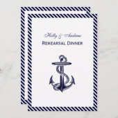 Invitation Ancre nautique Diag Stripe 2V Répétition Din (Devant / Derrière)