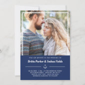 Invitation Ancre nautique et Mariage photo de corde (Devant)