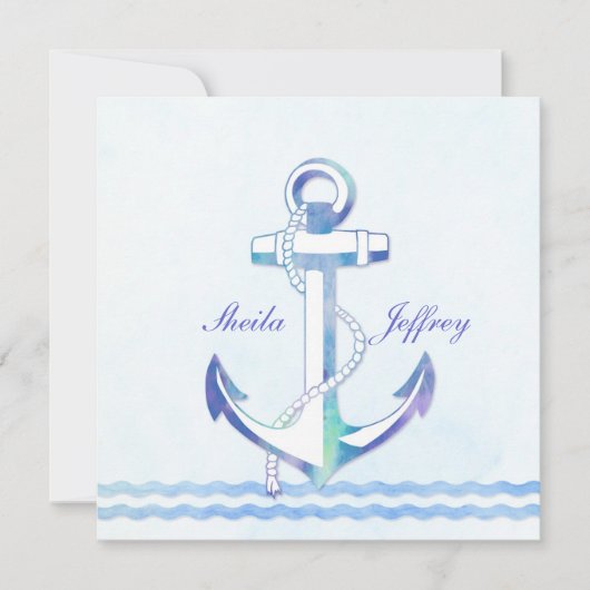 Invitation Ancre nautique Fancy Mariage nautique (Devant)