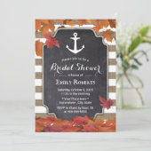 Invitation Ancre nautique Feuilles d'automne Fête des mariées (Debout devant)