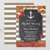 Invitation Ancre nautique Feuilles d'automne Fête des mariées (Devant / Derrière)