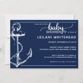 Invitation Ancre nautique Marine Baby shower (Devant)