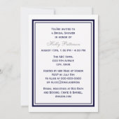 Invitation Ancre nautique Marine Bleu encadré Fête des mariée (Dos)