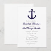 Invitation Ancre nautique Marine Blue Bridal Douche Invitatio (Devant / Derrière)