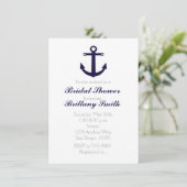 Invitation Ancre nautique Marine Blue Bridal Douche Invitatio (Debout devant)