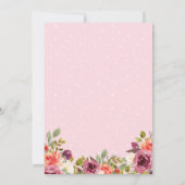 Invitation Ancre nautique moderne Baby shower floral fille (Dos)