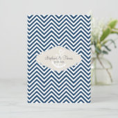 Invitation Ancre nautique moderne Preppy Chevron Stripe (Debout devant)