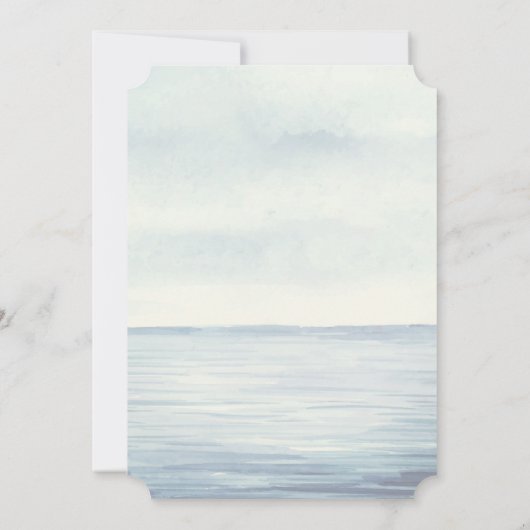 Invitation Ancre nautique Monogramme Aquarelle Mariage Océan (Dos)