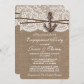 Invitation Ancre nautique rustique (Devant / Derrière)