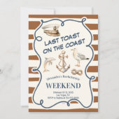 Invitation Ancre nautique rustique et Bachelorette dauphin (Devant)