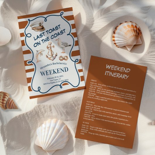 Invitation Ancre nautique rustique et Bachelorette dauphin