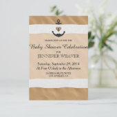 Invitation Ancre Nautique Sur Le Sable De Plage Et Le Ruban B (Debout devant)