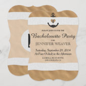 Invitation Ancre nautique sur le sable et le ruban blanc (Devant / Derrière)