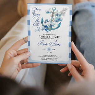 Invitation Ancre nouant le nœud : Fête de mariage nautique po