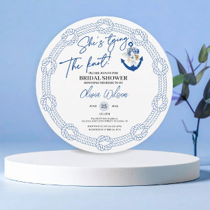 Invitation Ancre nouant le nœud : Fête prénuptiale nautique