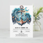 Invitation Ancre numérique Boho Chic Anniversaire (Debout devant)