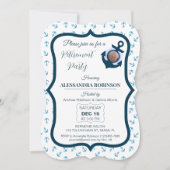 Invitation Ancre photo nautique et tons bleu marine Retraite (Devant)
