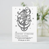 Invitation Ancre rocheuse traditionnelle Mariage RSVP Tattoo (Debout devant)