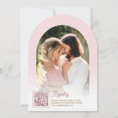 Invitation Ancre rose florale Fête des mariées d'arc nautique (Dos)