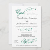 Invitation Ancre verte Dieu est Amour Mariage chrétien (Devant)