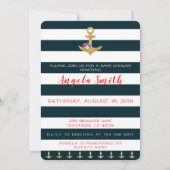 Invitation Ancres de Baby shower de thème nautique écartées (Devant)