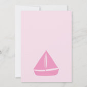 Invitation Ancres Éloignées Fille Baby shower nautique (Dos)
