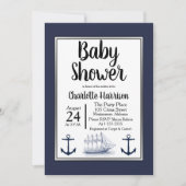 Invitation Ancres nautiques modernes et Baby shower de navire (Devant)
