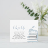 Invitation ANDI Dusty Blue Livres pour Baby Card (Debout devant)