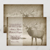 Invitation Andouillers de faune de grand jeu d'élans épousant (Devant / Derrière)