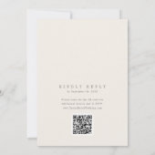 Invitation ANDREA Beige QR Code Mariage Classique Élégant (Dos)