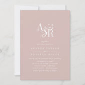 Invitation ANDREA Blush Pink QR Code Classic Elegant Wedding (Devant)
