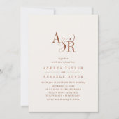Invitation ANDREA Boho Crème Code QR Classique Élégant Mariag (Devant)