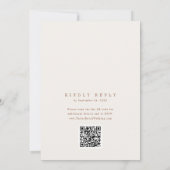 Invitation ANDREA Boho Crème Code QR Classique Élégant Mariag (Dos)