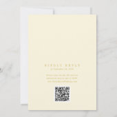 Invitation ANDREA Butter Yellow QR Code Elegant Wedding (Dos)