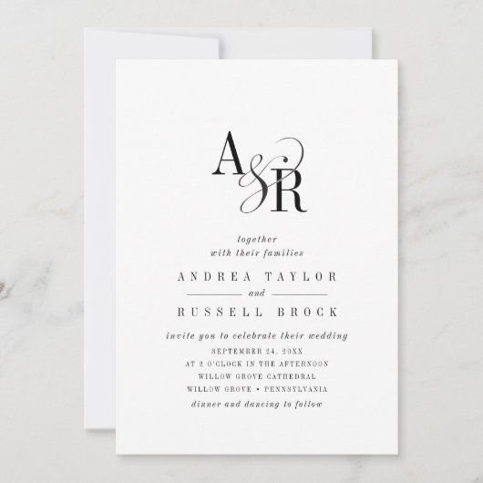 Invitation ANDREA Elégant Formal Minimal Chic Classic Mariage (Devant)