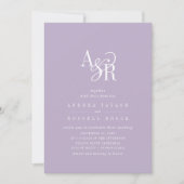 Invitation ANDREA Lavande QR Code Élégant Mariage Classique (Devant)