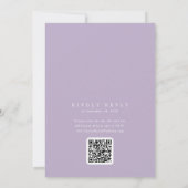 Invitation ANDREA Lavande QR Code Élégant Mariage Classique (Dos)