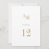 Invitation ANDREA Minimalist Boho Gold Mariage Numéros de tab (Dos)