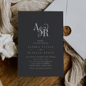 Invitation ANDREA Monogramme classique gris foncé Moody Maria